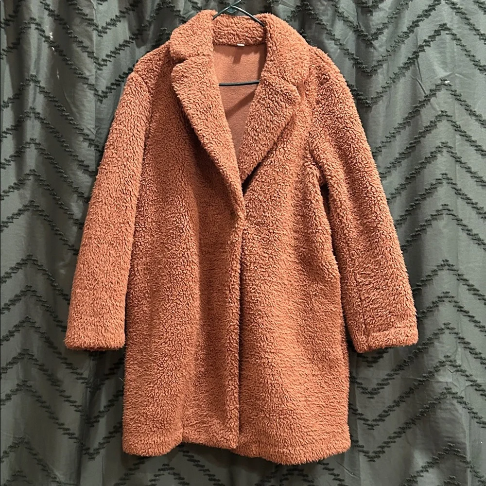 Cozy Rustic Brown Teddy Coat - Picture 1 of 6